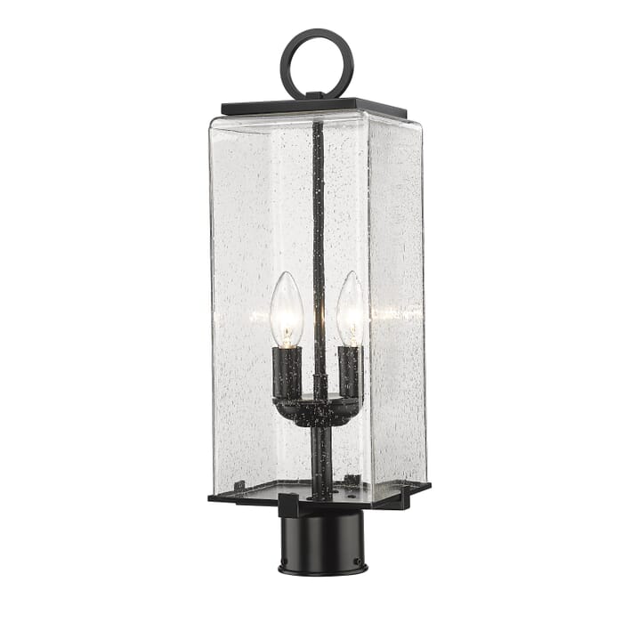 Z-Lite Sana 2-Light Outdoor Post Mount Fixture Light In Black Z-Lite Sana 2-Light Outdoor Post Mount Fixture Light In Black