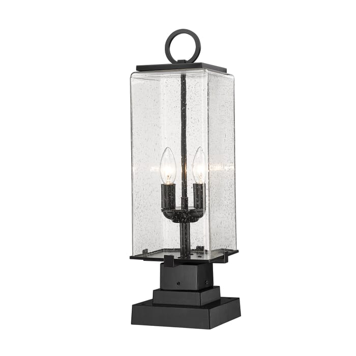 Z-Lite Sana 2-Light Outdoor Pier Mounted Fixture Light In Black Z-Lite Sana 2-Light Outdoor Pier Mounted Fixture Light In Black