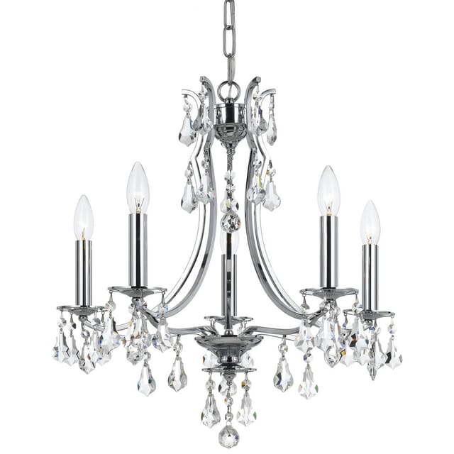 Traditional Crystal Small Chandelier in Polished Brass with Swarovski  Strass Crystals 
