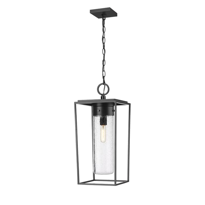 Z-Lite Sheridan 1-Light Outdoor Chain Mount Ceiling Fixture Light In Black Z-Lite Sheridan 1-Light Outdoor Chain Mount Ceiling Fixture Light In Black