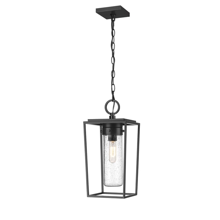 Z-Lite Sheridan 1-Light Outdoor Chain Mount Ceiling Fixture Light In Black Z-Lite Sheridan 1-Light Outdoor Chain Mount Ceiling Fixture Light In Black
