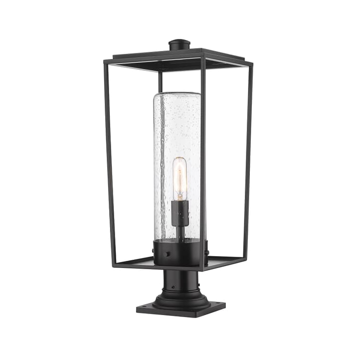 Z-Lite Sheridan 1-Light Outdoor Pier Mounted Fixture Light In Black Z-Lite Sheridan 1-Light Outdoor Pier Mounted Fixture Light In Black