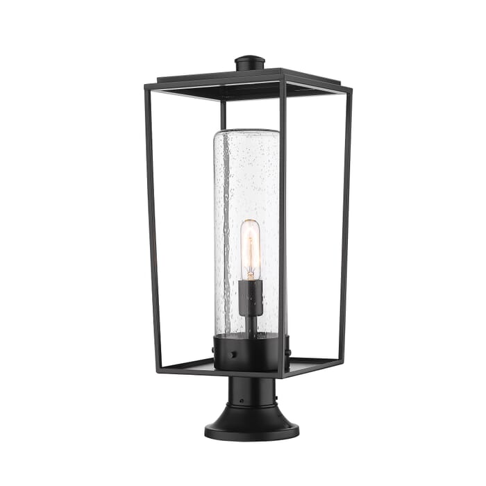 Z-Lite Sheridan 1-Light Outdoor Pier Mounted Fixture Light In Black Z-Lite Sheridan 1-Light Outdoor Pier Mounted Fixture Light In Black