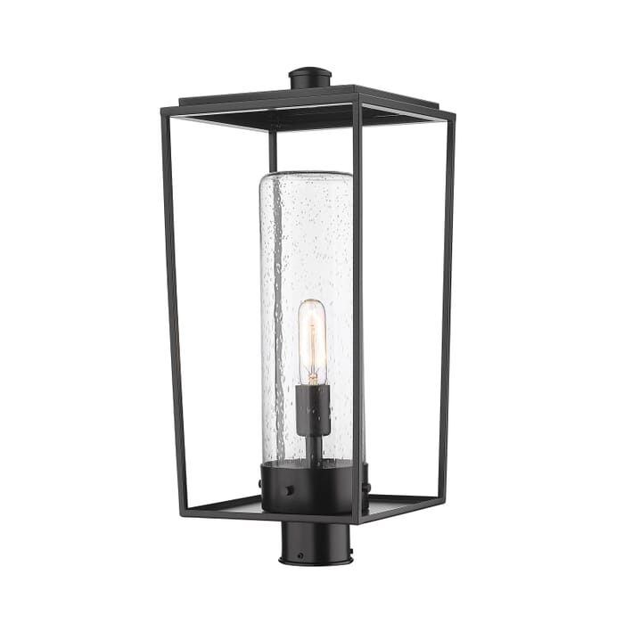 Z-Lite Sheridan 1-Light Outdoor Post Mount Fixture Light In Black Z-Lite Sheridan 1-Light Outdoor Post Mount Fixture Light In Black