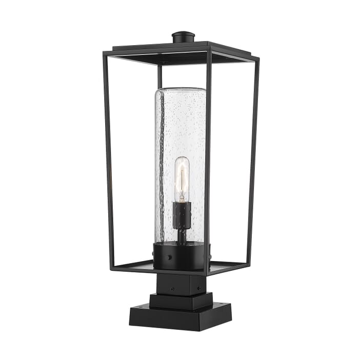 Z-Lite Sheridan 1-Light Outdoor Pier Mounted Fixture Light In Black Z-Lite Sheridan 1-Light Outdoor Pier Mounted Fixture Light In Black