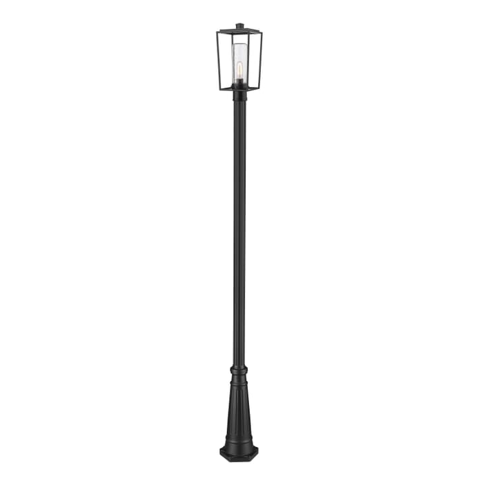 Z-Lite Sheridan 1-Light Outdoor Post Mounted Fixture Light In Black Z-Lite Sheridan 1-Light Outdoor Post Mounted Fixture Light In Black