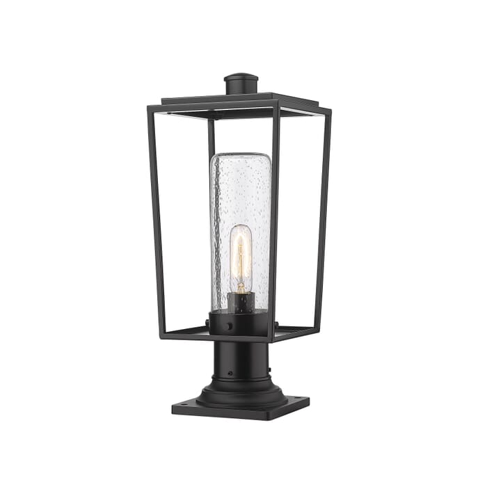 Z-Lite Sheridan 1-Light Outdoor Pier Mounted Fixture Light In Black Z-Lite Sheridan 1-Light Outdoor Pier Mounted Fixture Light In Black