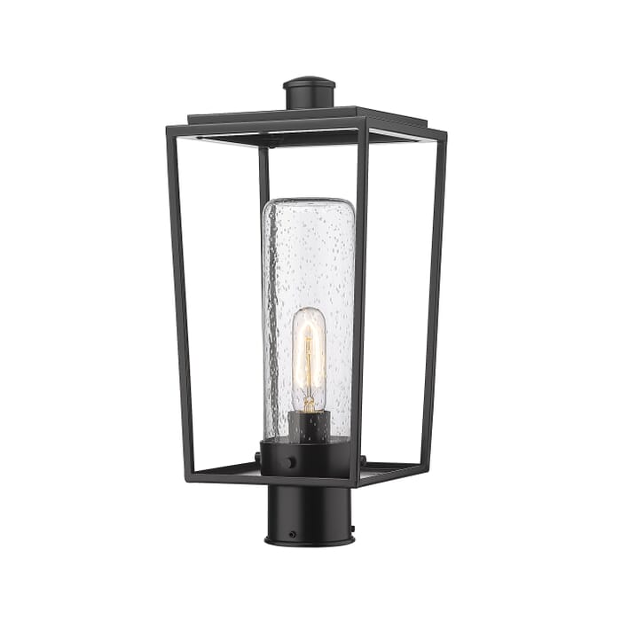 Z-Lite Sheridan 1-Light Outdoor Post Mount Fixture Light In Black Z-Lite Sheridan 1-Light Outdoor Post Mount Fixture Light In Black