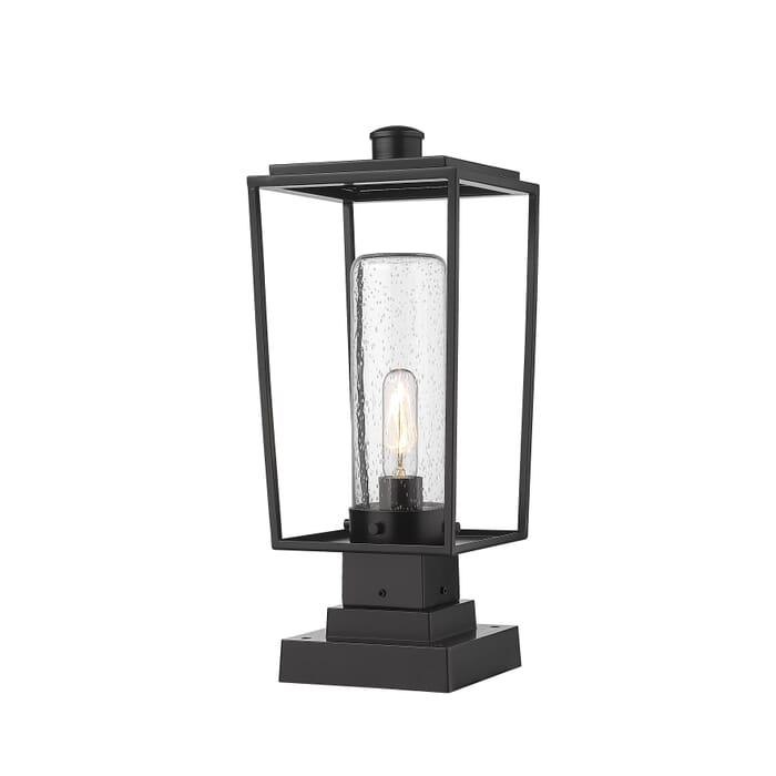 Z-Lite Sheridan 1-Light Outdoor Pier Mounted Fixture Light In Black Z-Lite Sheridan 1-Light Outdoor Pier Mounted Fixture Light In Black