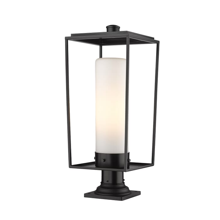 Z-Lite Sheridan 1-Light Outdoor Pier Mounted Fixture Light In Black Z-Lite Sheridan 1-Light Outdoor Pier Mounted Fixture Light In Black