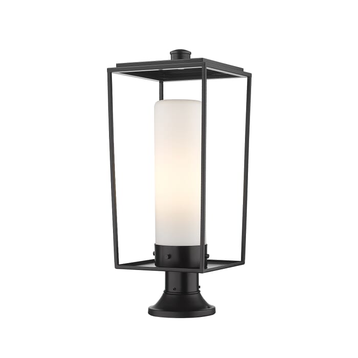 Z-Lite Sheridan 1-Light Outdoor Pier Mounted Fixture Light In Black Z-Lite Sheridan 1-Light Outdoor Pier Mounted Fixture Light In Black