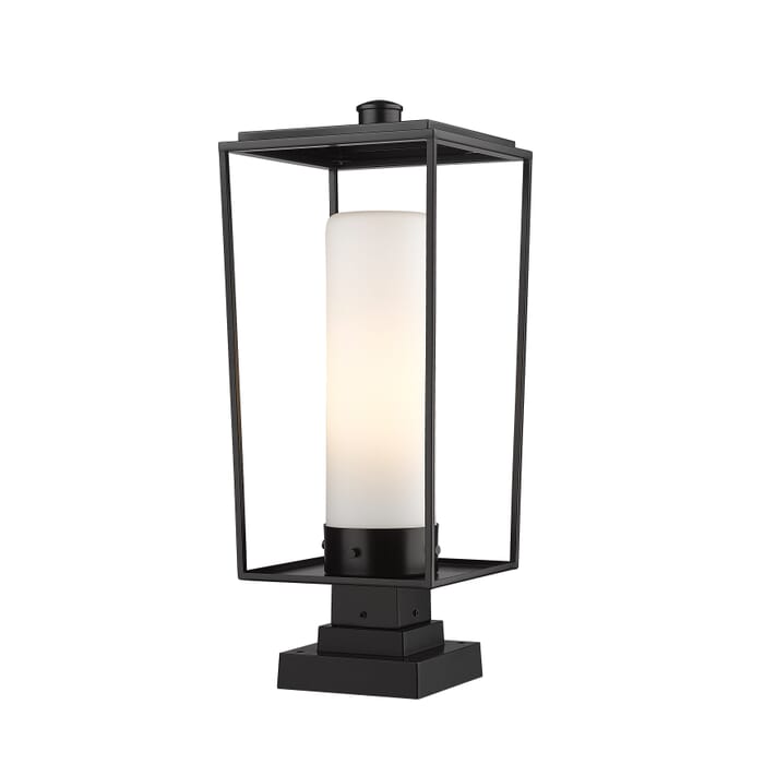 Z-Lite Sheridan 1-Light Outdoor Pier Mounted Fixture Light In Black Z-Lite Sheridan 1-Light Outdoor Pier Mounted Fixture Light In Black