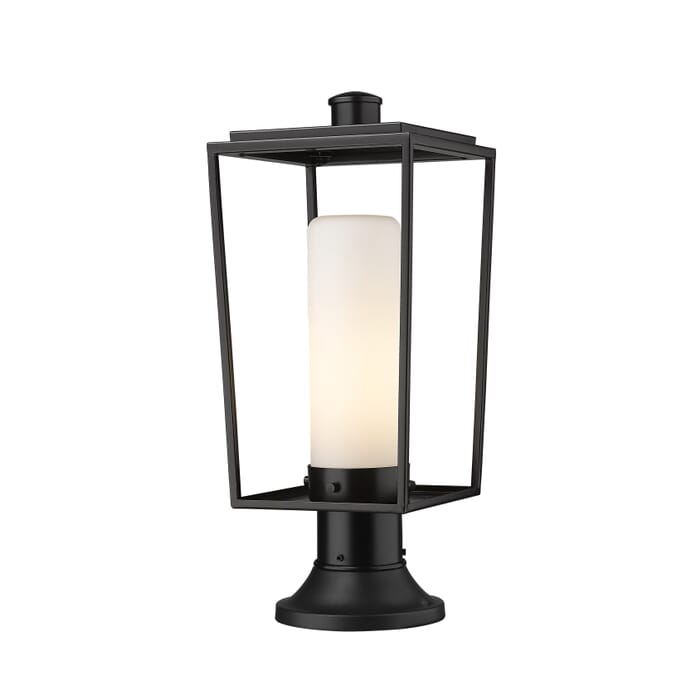 Z-Lite Sheridan 1-Light Outdoor Pier Mounted Fixture Light In Black Z-Lite Sheridan 1-Light Outdoor Pier Mounted Fixture Light In Black