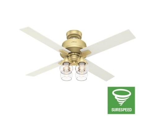 Hunter Vivien 4-Light 52" Indoor Ceiling Fan in Modern Brass