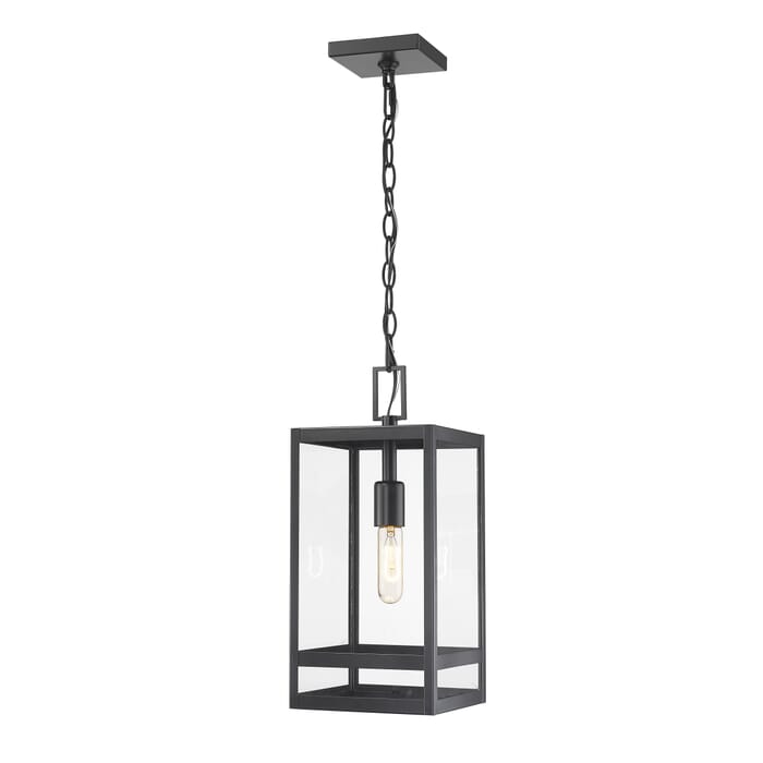 Z-Lite Nuri 1-Light Outdoor Chain Mount Ceiling Fixture Light In Black Z-Lite Nuri 1-Light Outdoor Chain Mount Ceiling Fixture Light In Black