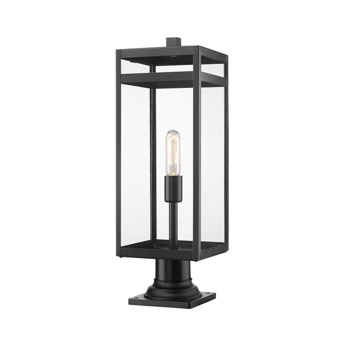 Z-Lite Nuri 1-Light Outdoor Pier Mounted Fixture Light In Black Z-Lite Nuri 1-Light Outdoor Pier Mounted Fixture Light In Black