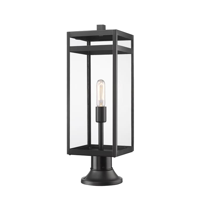 Z-Lite Nuri 1-Light Outdoor Pier Mounted Fixture Light In Black Z-Lite Nuri 1-Light Outdoor Pier Mounted Fixture Light In Black