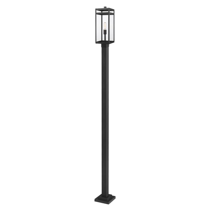 Z-Lite Nuri 1-Light Outdoor Post Mounted Fixture Light In Black Z-Lite Nuri 1-Light Outdoor Post Mounted Fixture Light In Black