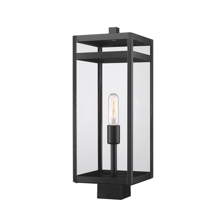 Z-Lite Nuri 1-Light Outdoor Post Mount Fixture Light In Black Z-Lite Nuri 1-Light Outdoor Post Mount Fixture Light In Black