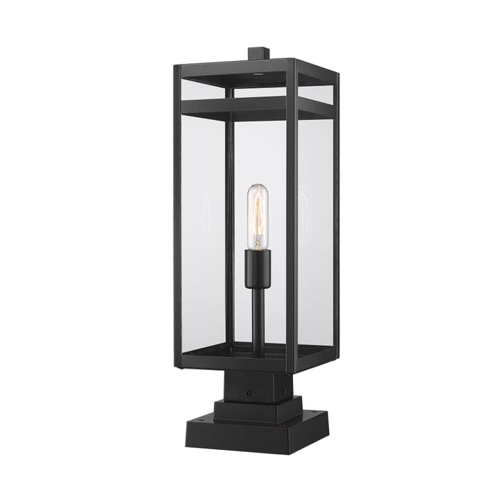 Z-Lite Nuri 1-Light Outdoor Pier Mounted Fixture Light In Black Z-Lite Nuri 1-Light Outdoor Pier Mounted Fixture Light In Black