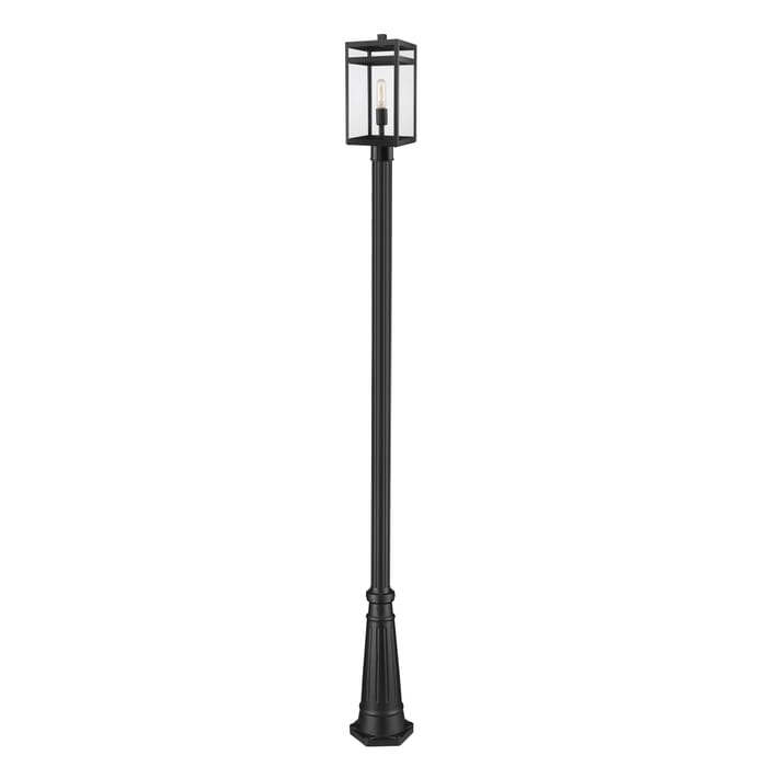 Z-Lite Nuri 1-Light Outdoor Post Mounted Fixture Light In Black Z-Lite Nuri 1-Light Outdoor Post Mounted Fixture Light In Black