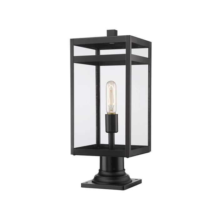 Z-Lite Nuri 1-Light Outdoor Pier Mounted Fixture Light In Black Z-Lite Nuri 1-Light Outdoor Pier Mounted Fixture Light In Black
