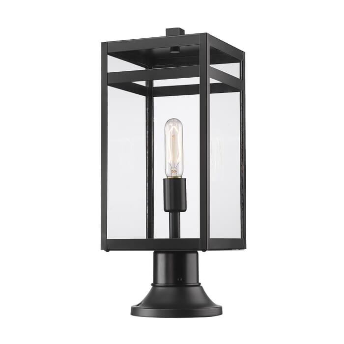 Z-Lite Nuri 1-Light Outdoor Pier Mounted Fixture Light In Black Z-Lite Nuri 1-Light Outdoor Pier Mounted Fixture Light In Black