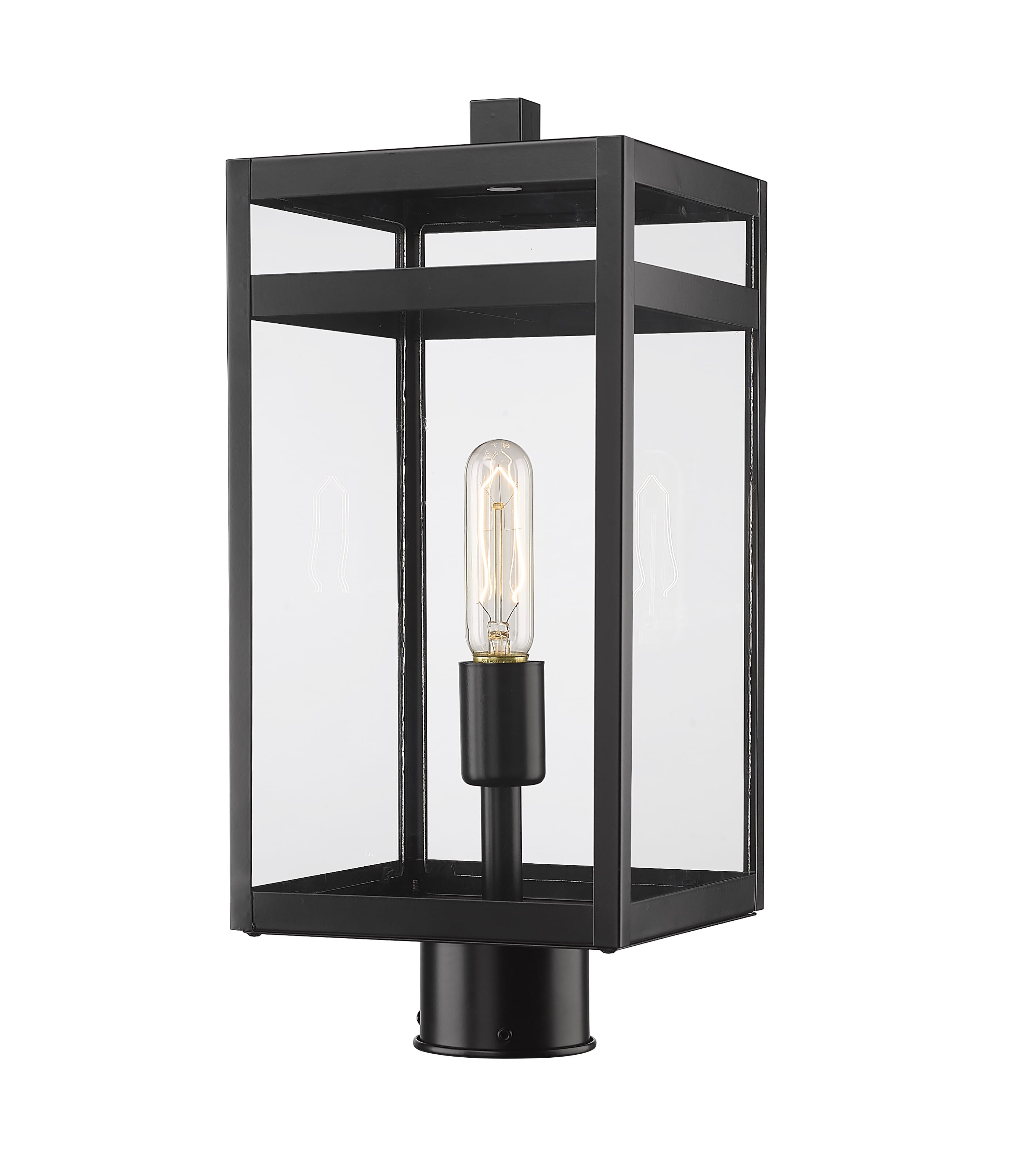 Z-Lite Nuri 1-Light Outdoor Post Mount Fixture Light In Black