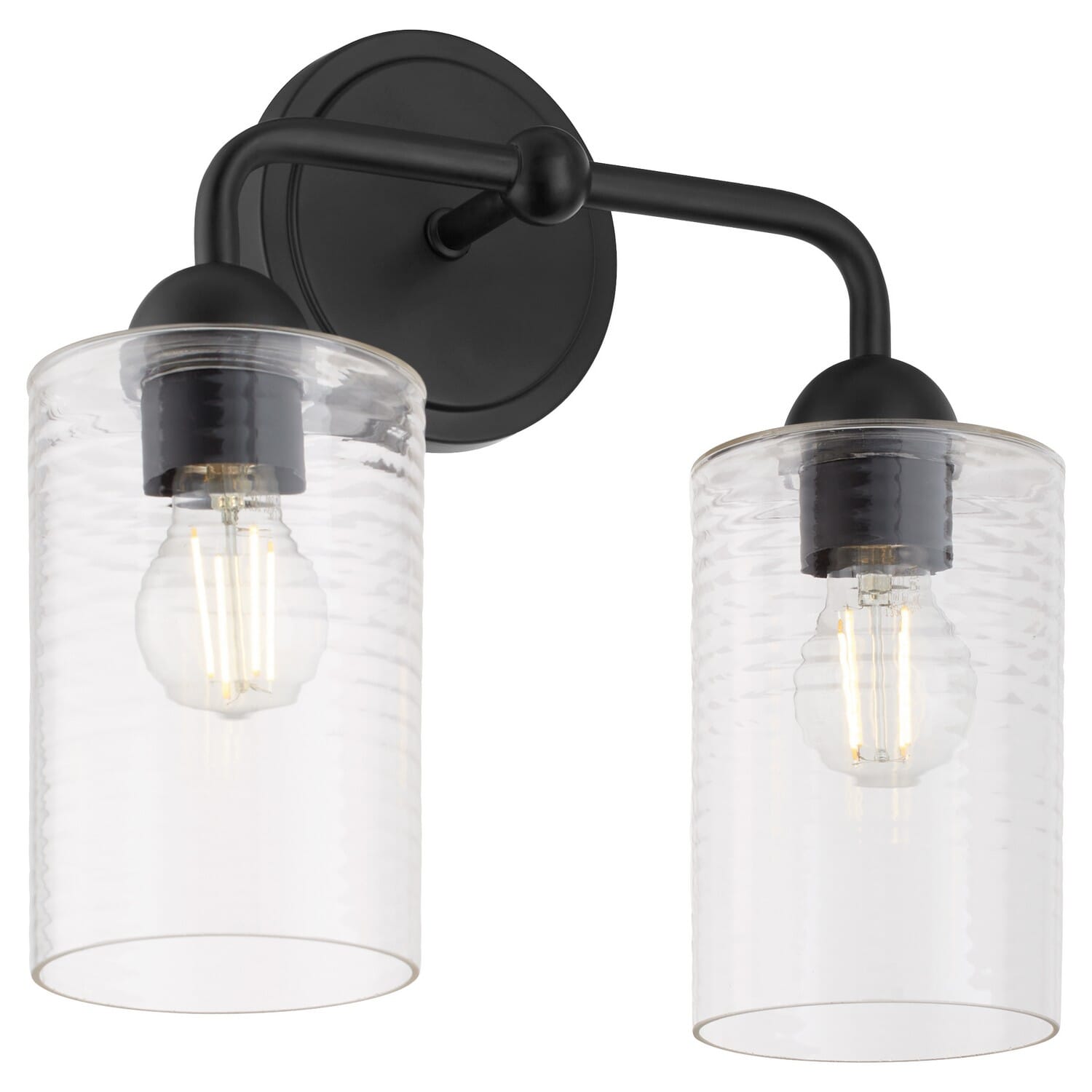 Charlotte 2-Light Bathroom Vanity Light in Matte Black