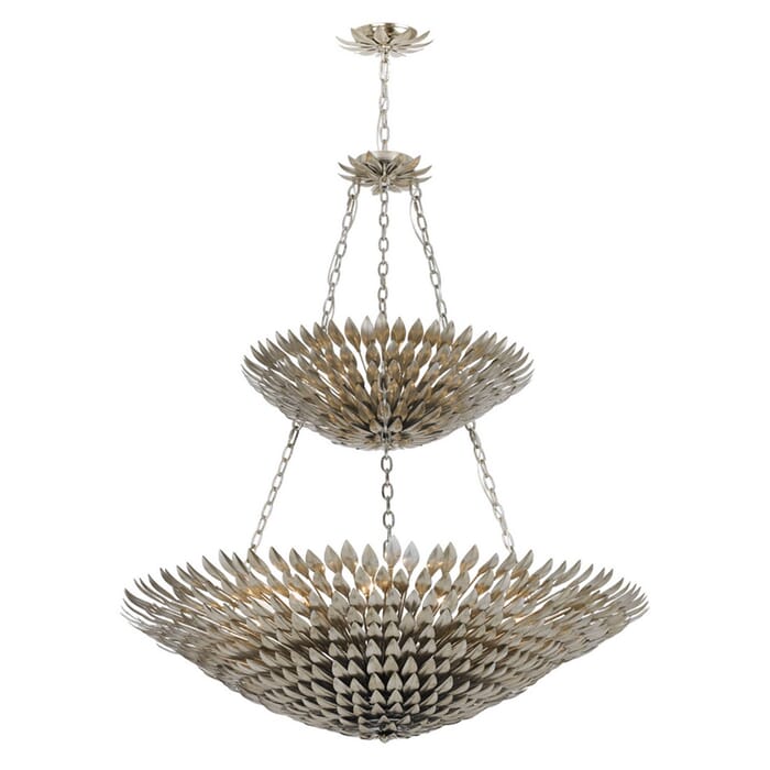 Crystorama Broche 18-Light 47" Traditional Chandelier in Antique Silver Crystorama Broche 18-Light 47" Traditional Chandelier in Antique Silver