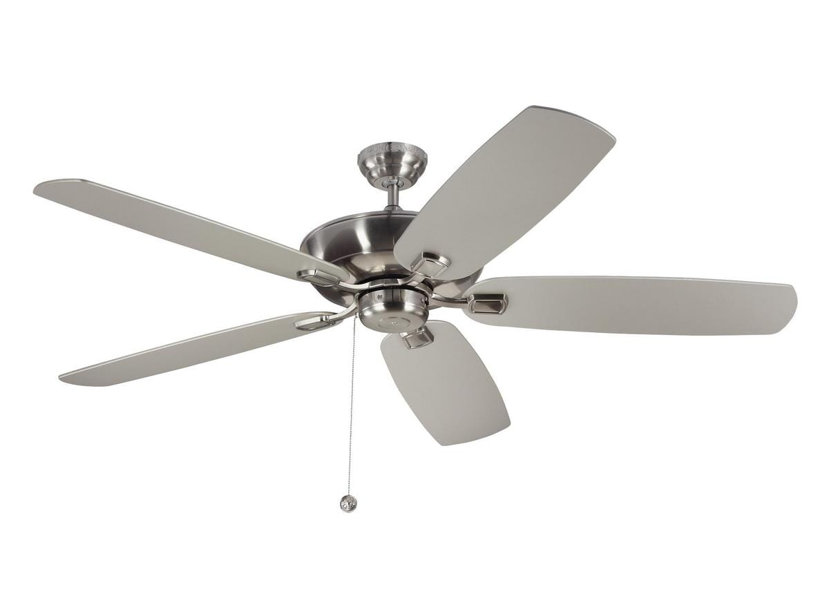 60" Colony Super Max Damp Rated Ceiling Fan in Brushed Steel