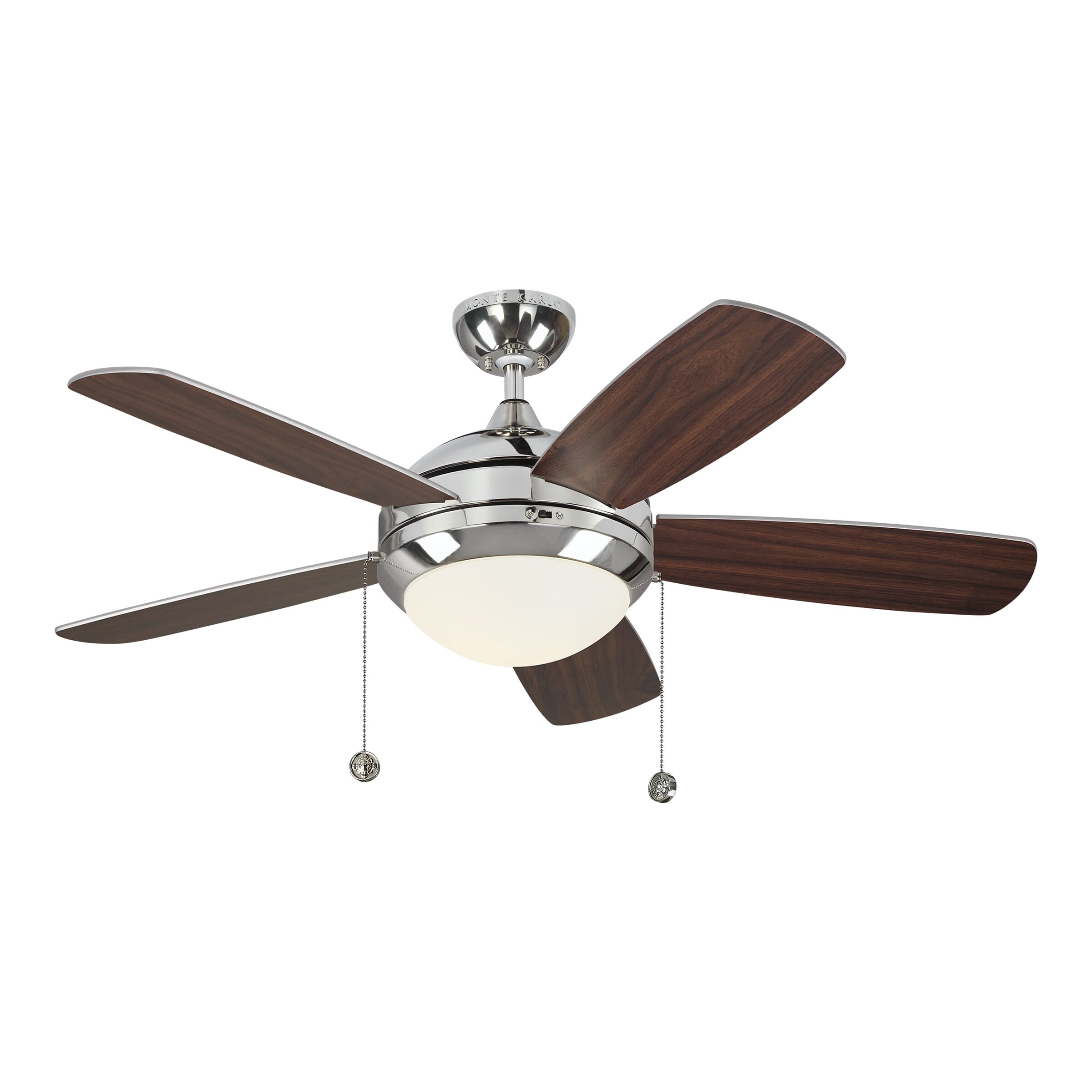 Monte Carlo Discus Classic II 44" Indoor Ceiling Fan in Polished Nickel