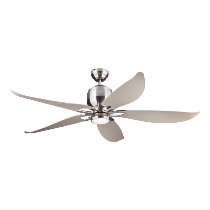 Monte Carlo Lily 56" Ceiling Fan in Brushed Steel Monte Carlo Lily 56" Ceiling Fan in Brushed Steel