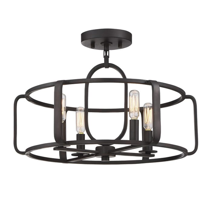 Savoy House Santina 4-Light Convertible Semi-Flush or Pendant in English Bronze Savoy House Santina 4-Light Convertible Semi-Flush or Pendant in English Bronze