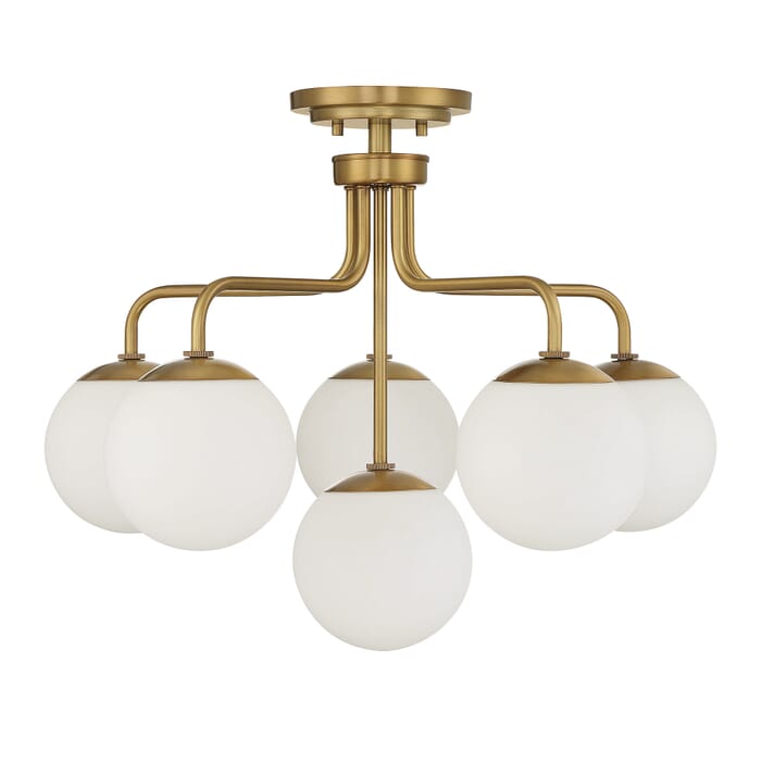 Savoy House Marco 6-Light Ceiling Light in Warm Brass Savoy House Marco 6-Light Ceiling Light in Warm Brass
