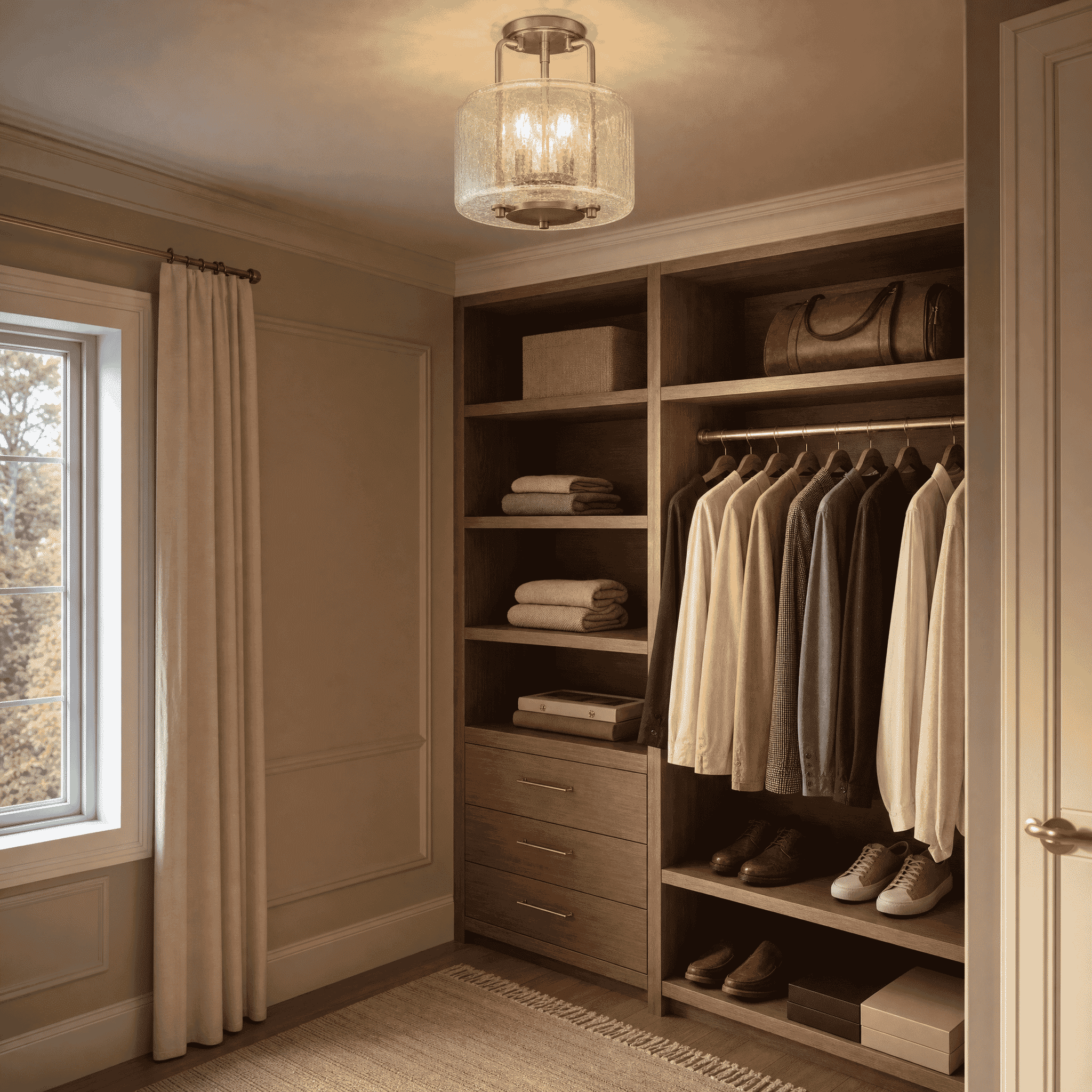 Avalon 3-Light Ceiling Light in Warm Brass