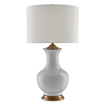 Currey & Company 32" Lilou White Table Lamp in White and Antique Brass
