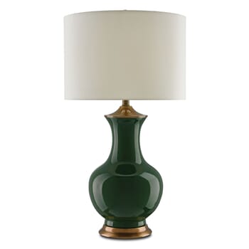 Currey & Company 32" Lilou Green Table Lamp in Green and Antique Brass