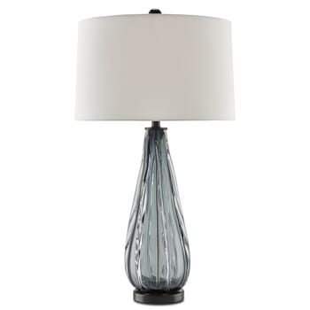Currey & Company 33" Nightcap Table Lamp in Blue-Gray, Clear and Black