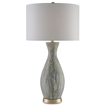 Currey & Company 32" Rana Table Lamp in Light Green, White and Silver Leaf