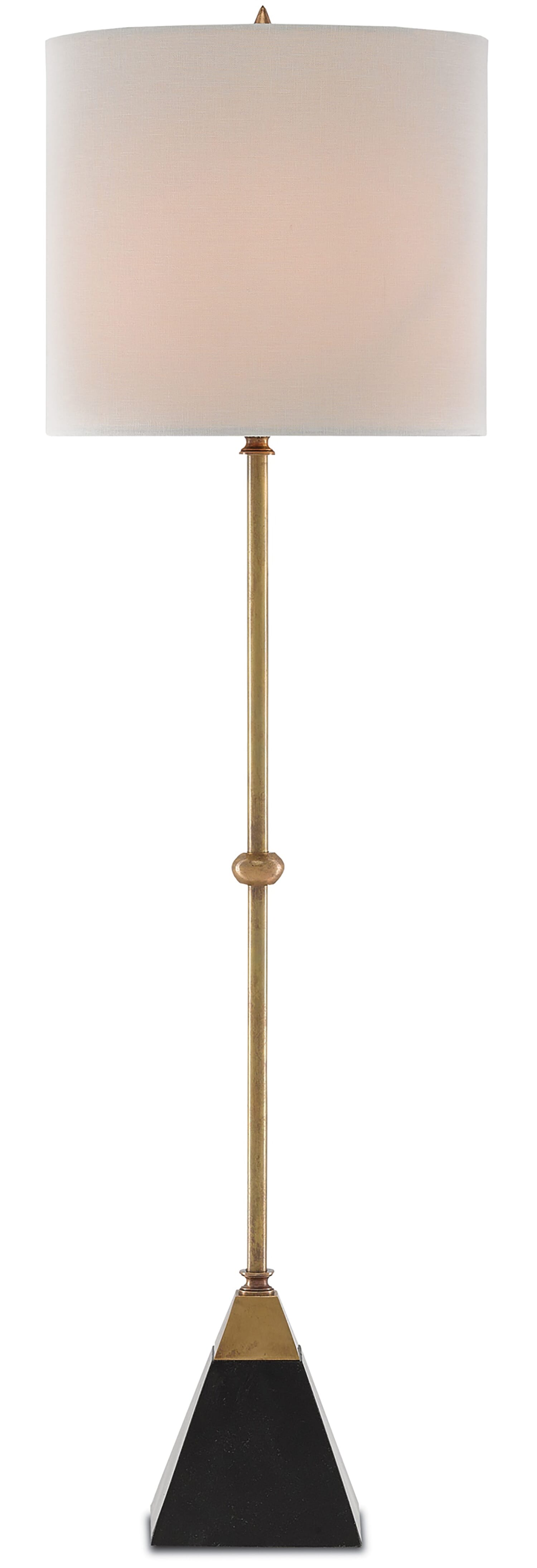 36" Recluse Table Lamp in Vintage Brass and Black