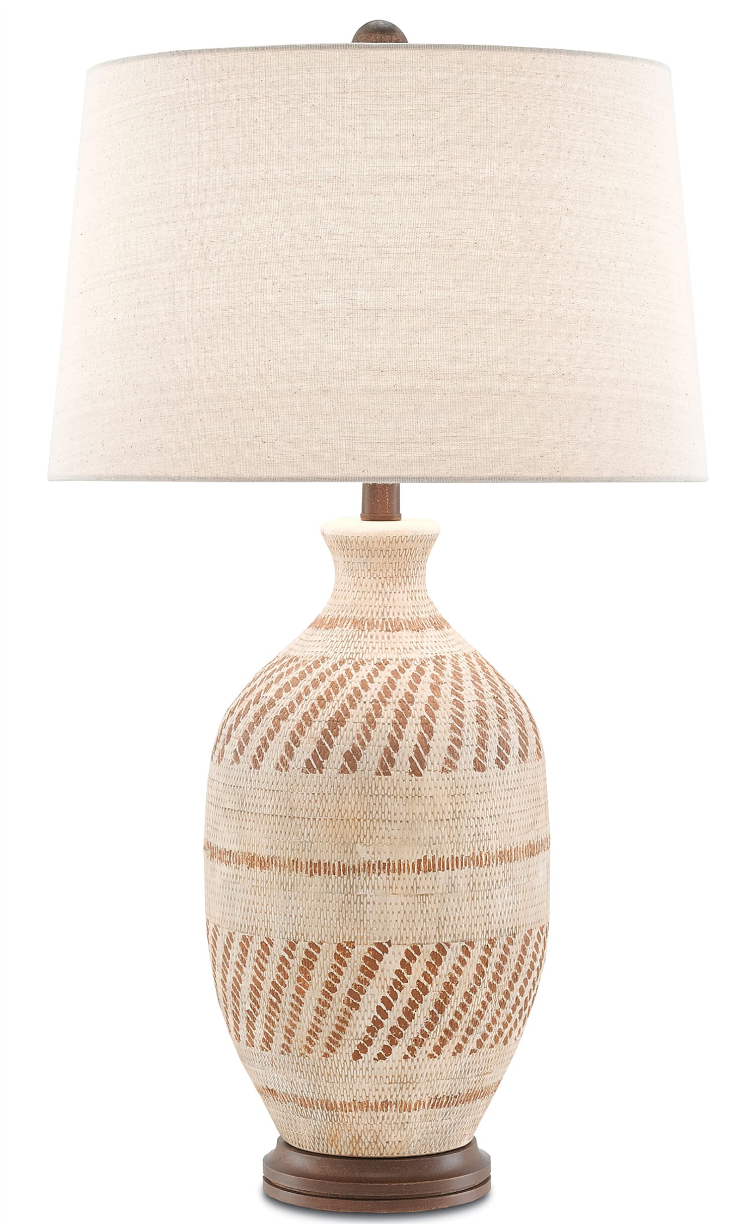 31" Faiyum Table Lamp in Tan and Brown and Hand Rubbed Bronze