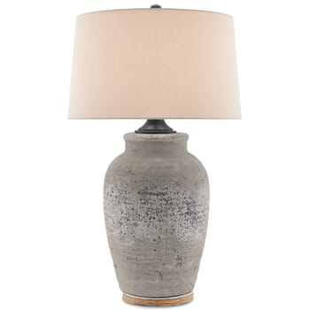 Currey & Company 35" Quest Table Lamp in Rustic Gray and Aged Black