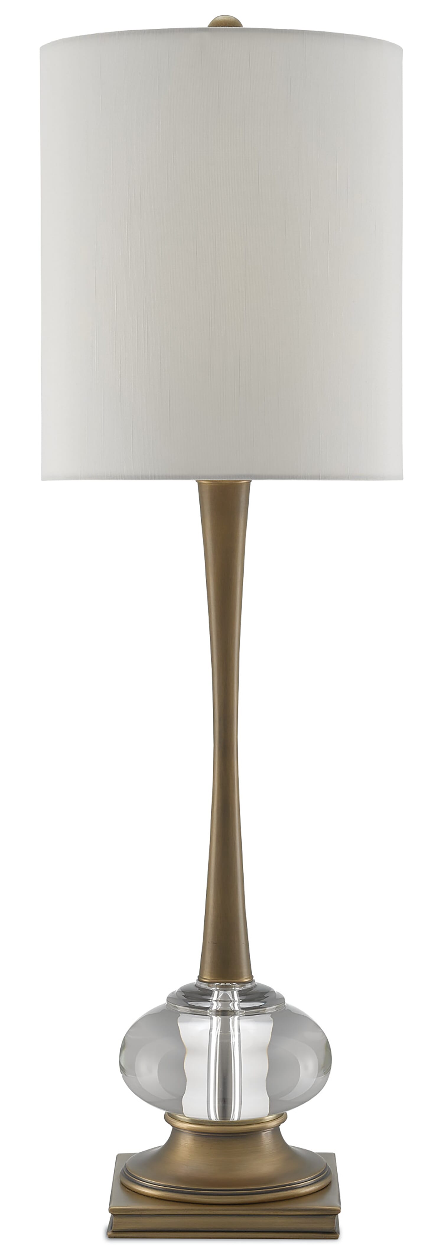 34" Giovanna Table Lamp in Antique Brass and Clear