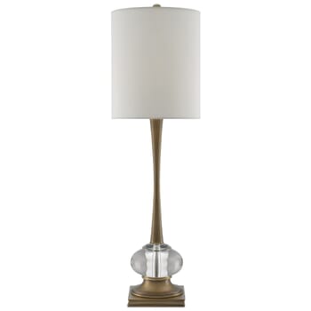 Currey & Company 34" Giovanna Table Lamp in Antique Brass and Clear