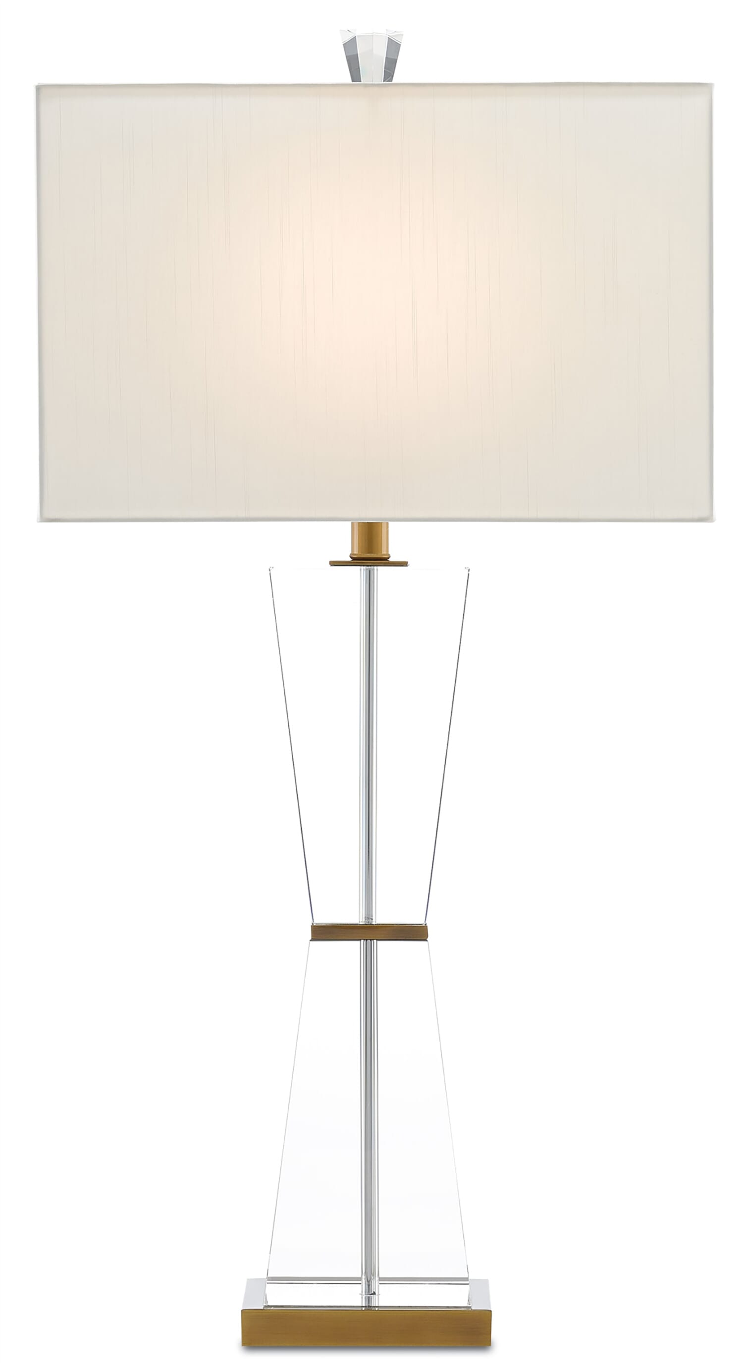 34" Laelia Table Lamp in Clear and Antique Brass