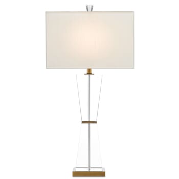 Currey & Company 34" Laelia Table Lamp in Clear and Antique Brass