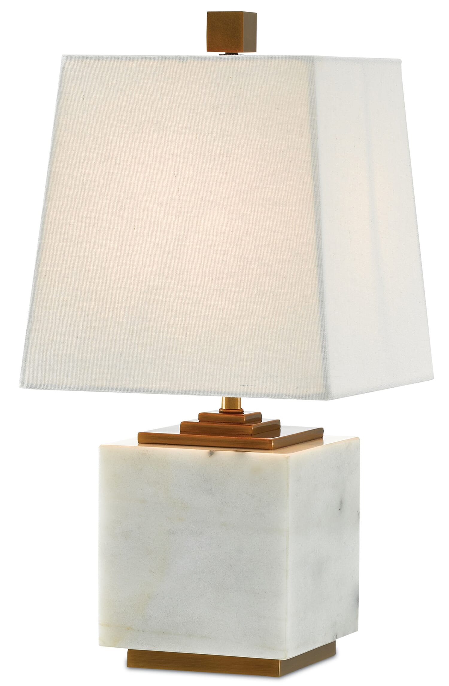 17" Annelore Table Lamp in White and Antique Brass