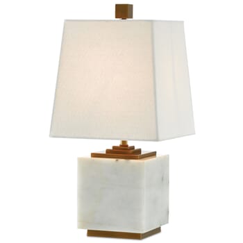 Currey & Company 17" Annelore Table Lamp in White and Antique Brass