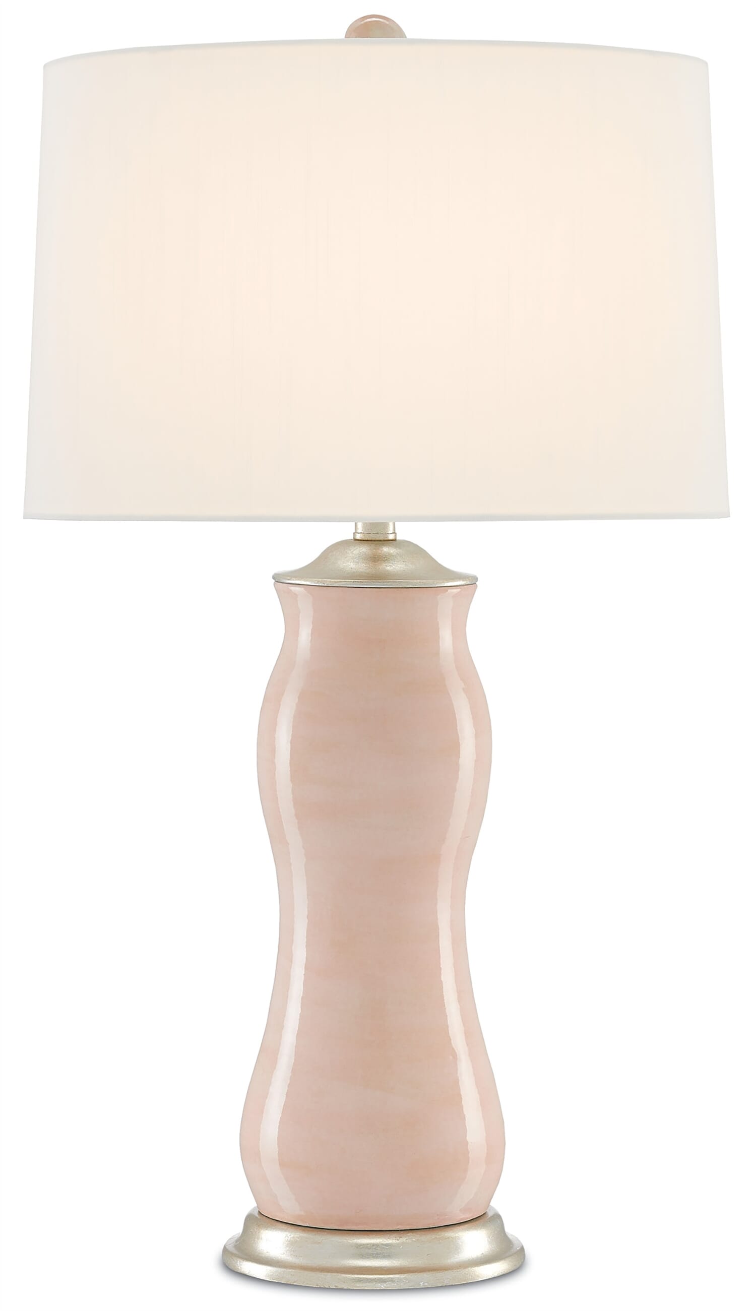 31" Ondine Table Lamp in Blush and Silver Leaf